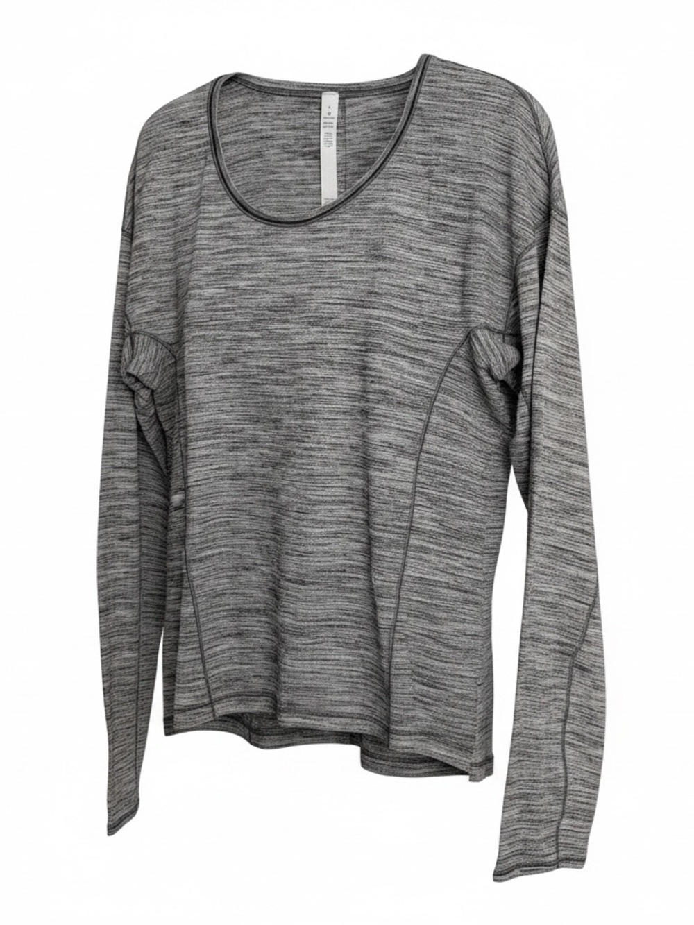lululemon athletica Women's Heather Gray Long-Sleeve Scoop Neck Top